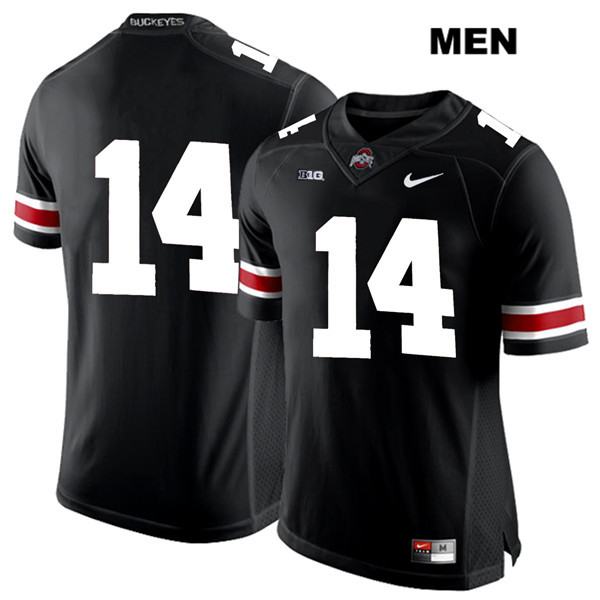 Ohio State Buckeyes Men's K.J. Hill #14 White Number Black Authentic Nike No Name College NCAA Stitched Football Jersey MX19P53AM
